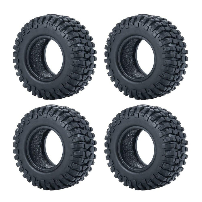 4PCS 1.0" Beadlock Wheel Rim Tires for 1/24 Crawler (Aluminium+Rubber) Band en/of Velg Yeahrun 4Pcs 50mm Tires-C 