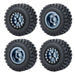 4PCS 1.0" Beadlock Wheel Rim Tires for 1/24 Crawler (Aluminium+Rubber) Band en/of Velg Yeahrun Titanium 50mm Set-B 