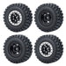 4PCS 1.0" Beadlock Wheel Rim Tires for 1/24 Crawler (Aluminium+Rubber) Band en/of Velg Yeahrun Black 50mm Set-B 