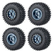 4PCS 1.0" Beadlock Wheel Rim Tires for 1/24 Crawler (Aluminium+Rubber) Band en/of Velg Yeahrun Titanium 54mm Set-A 