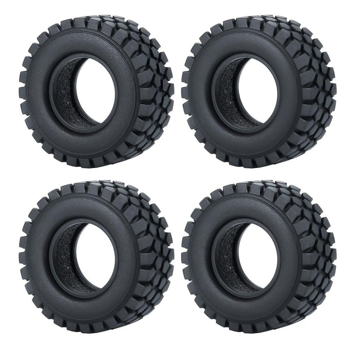 4PCS 1.0" Beadlock Wheel Rim Tires for 1/24 Crawler (Aluminium+Rubber) Band en/of Velg Yeahrun 4Pcs 50mm Tires-B 