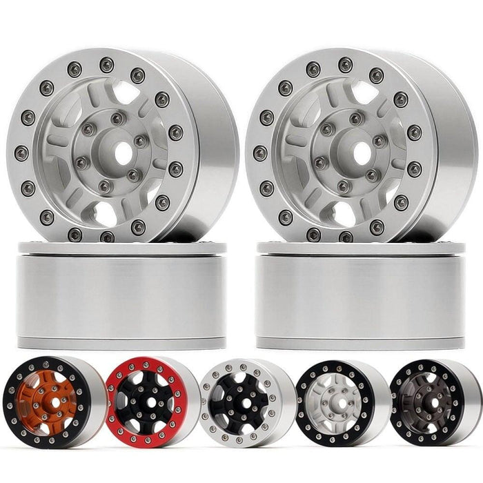 4PCS 1.55" 45*23mm 1/10 Crawler Beadlock Wheels Set (Aluminium) Band en/of Velg New Enron 