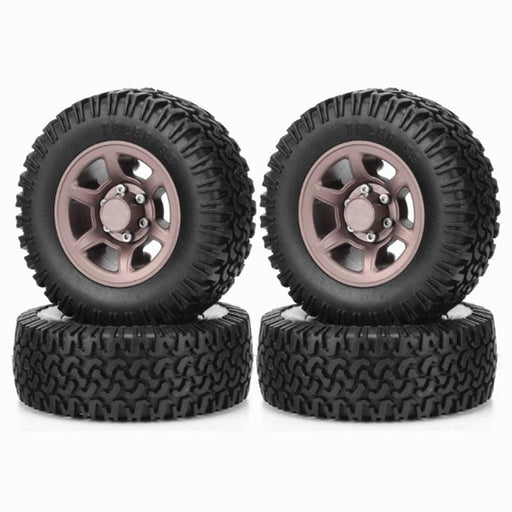 4PCS 1.55" 76x25mm 1/10 Crawler Wheel Set (Metaal, Rubber) - upgraderc