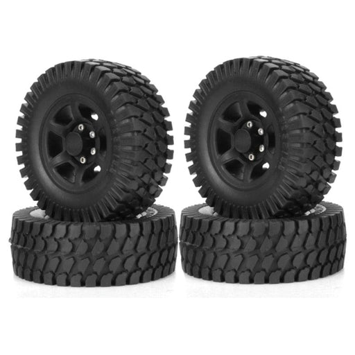 4PCS 1.55" 76x27mm 1/10 Crawler Wheel Set (Metaal, Rubber) - upgraderc