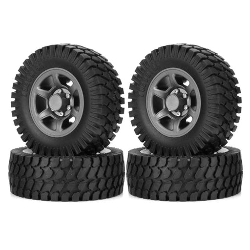 4PCS 1.55" 76x27mm 1/10 Crawler Wheel Set (Metaal, Rubber) - upgraderc