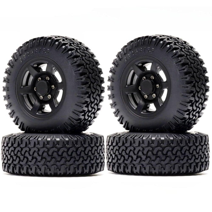 4PCS 1.55" 78x25mm 1/10 Crawler Wheel Set (Plastic+Rubber) Band en/of Velg New Enron Black 4Pcs 