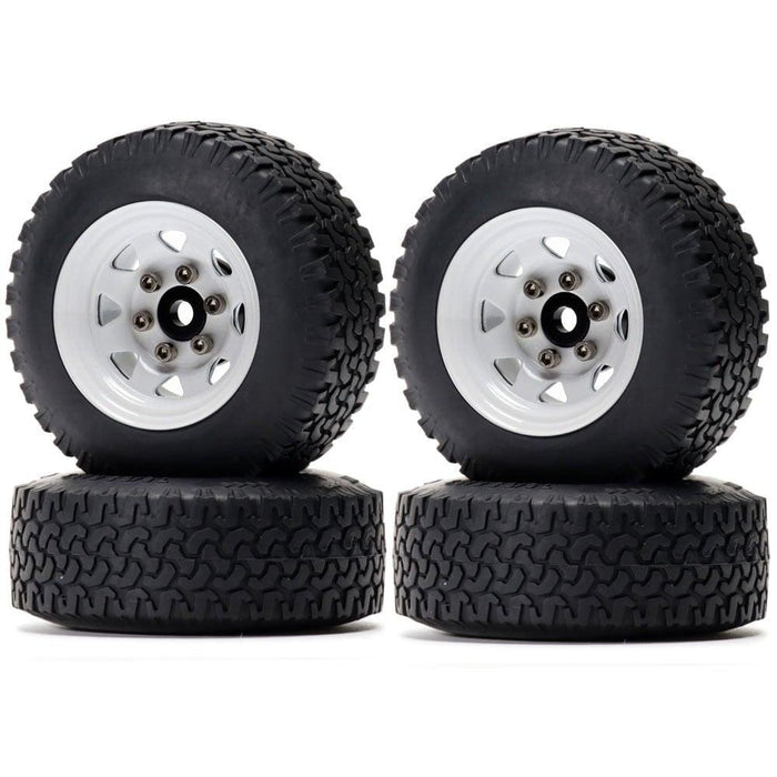 4PCS 1.55" 78x25mm Beadlock Wheel Set for 1/10 Crawler (Rubber+Metaal) Band en/of Velg New Enron White 4Pcs 