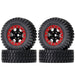 4PCS 1.55" 78x25mm Beadlock Wheels Set for 1/10 Crawler (Aluminium+Rubber) Band en/of Velg New Enron BLACK-RED 