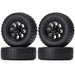 4PCS 1.55" 78x25mm Beadlock Wheels Set for 1/10 Crawler (Metaal+Rubber) Band en/of Velg New Enron BLACK 