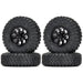 4PCS 1.55" 85x28mm 1/10 Crawler Beadlock Wheels (Aluminium+Rubber) Band en/of Velg New Enron BLACK 