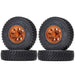 4PCS 1.55" 90x26mm 1/10 Crawler Beadlock Wheels Set (Aluminium+Rubber) Band en/of Velg New Enron ORANGE 