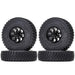 4PCS 1.55" 90x26mm 1/10 Crawler Beadlock Wheels Set (Aluminium+Rubber) Band en/of Velg New Enron BLACK 