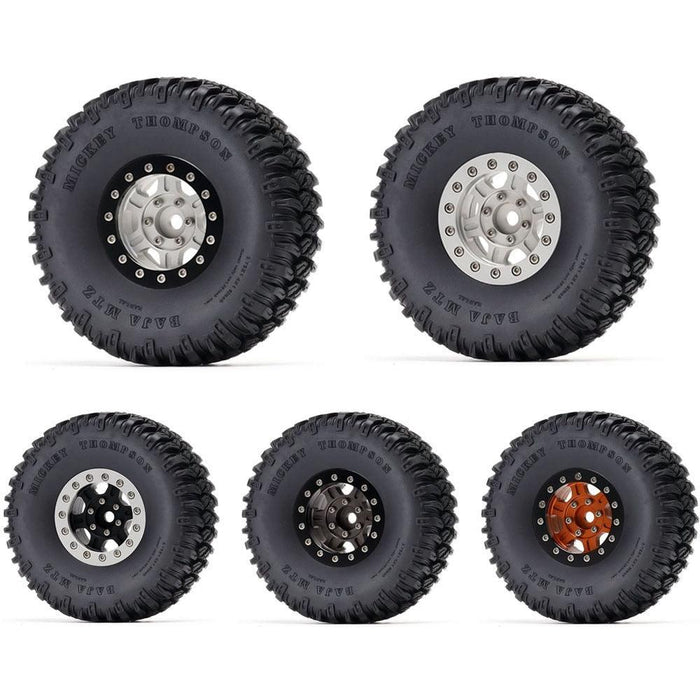 4PCS 1.55" 95x36mm 1/10 Crawler Beadlock Wheels Set (Aluminium+Rubber) - upgraderc