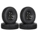 4PCS 1.55" Beadlock Wheel Rim Tires for 1/10 Crawler (Metaal+Rubber) Band en/of Velg upgraderc Black 