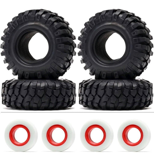 4PCS 1.9" 108x40mm 1/10 Crawler Wheels Tires (Rubber) Band en/of Velg New Enron WITH Dual Stage FOAM 