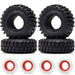 4PCS 1.9" 108x40mm 1/10 Crawler Wheels Tires (Rubber) Band en/of Velg New Enron WITH Dual Stage FOAM 
