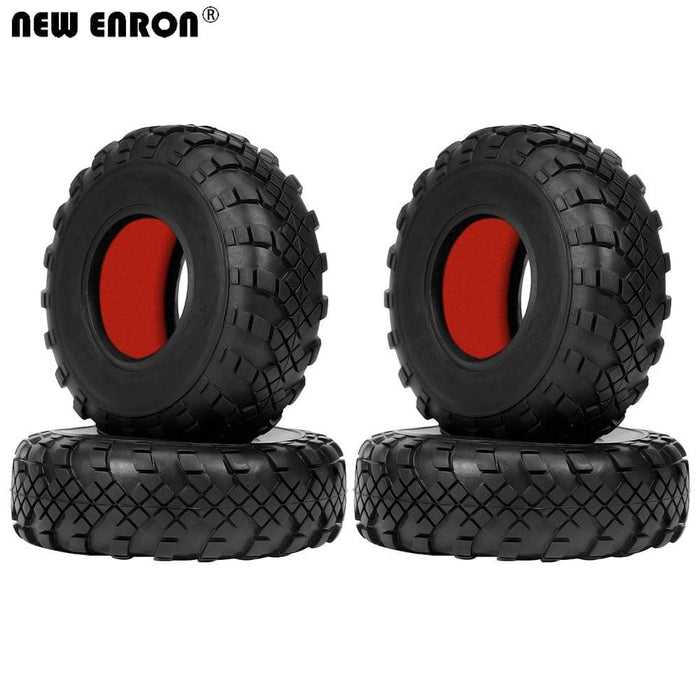 4PCS 1.9" 110x37mm 1/10 Crawler Tires (Rubber) Band en/of Velg New Enron WITH Dual Stage FOAM 