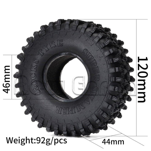 4PCS 1.9" 120x44mm Wheel Tires for 1/10 Crawler (Rubber) Band en/of Velg New Enron 