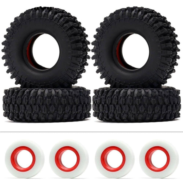 4PCS 1.9" 120x47mm 1/10 Crawler Tires (Rubber) Band en/of Velg New Enron WITH Dual Stage FOAM 
