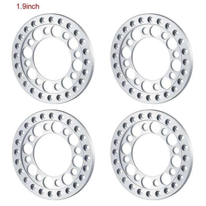4PCS 1.9"/2.2" Beadlock Wheel Ring for 1/10 Crawler (Aluminium) Band en/of Velg Yeahrun 1.9inch Silver 