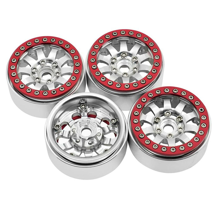 4PCS 1.9" 56.5x25mm 1/10 Beadlock Wheel Rims (Aluminium) - upgraderc