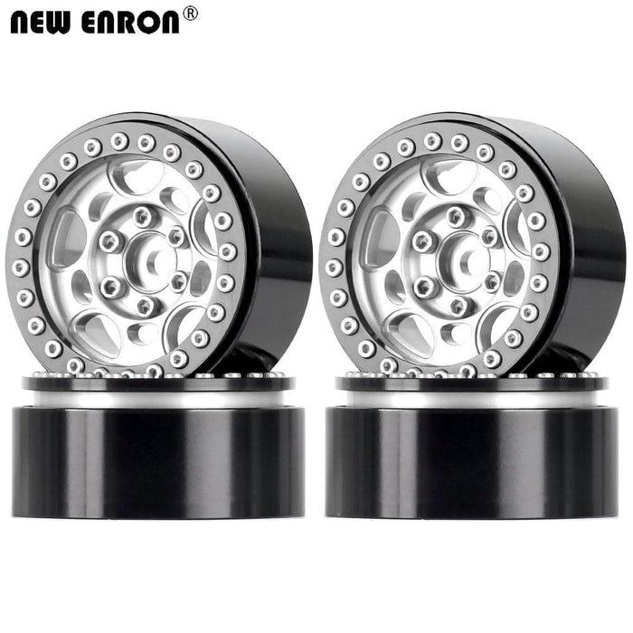 4PCS 1.9" 57x27mm 1/10 Crawler Beadlock Rims (Aluminium) Band en/of Velg New Enron WHITE-BLACK 