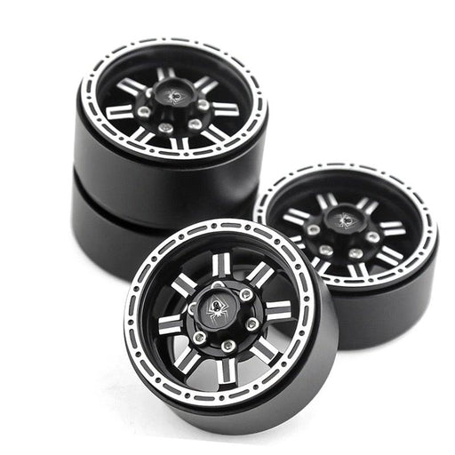 4PCS 1.9" Beadlock Rims for 1/10 Crawler (Metaal) Band en/of Velg upgraderc Silver 