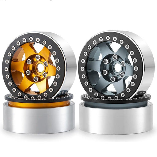 4PCS 1.9/2.1 Beadlock Wheel Rims for Axial 1/10 (Aluminum) Band en/of Velg Yeahrun 
