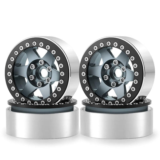 4PCS 1.9/2.1 Beadlock Wheel Rims for Axial 1/10 (Aluminum) Band en/of Velg Yeahrun 1.9inch Titanium 