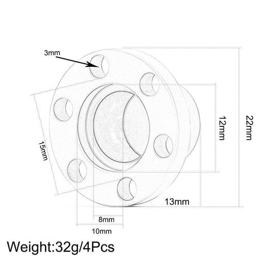 4PCS 1.9/2.2" 1/10 Wheel Hub Cover (Aluminium) Onderdeel New Enron 