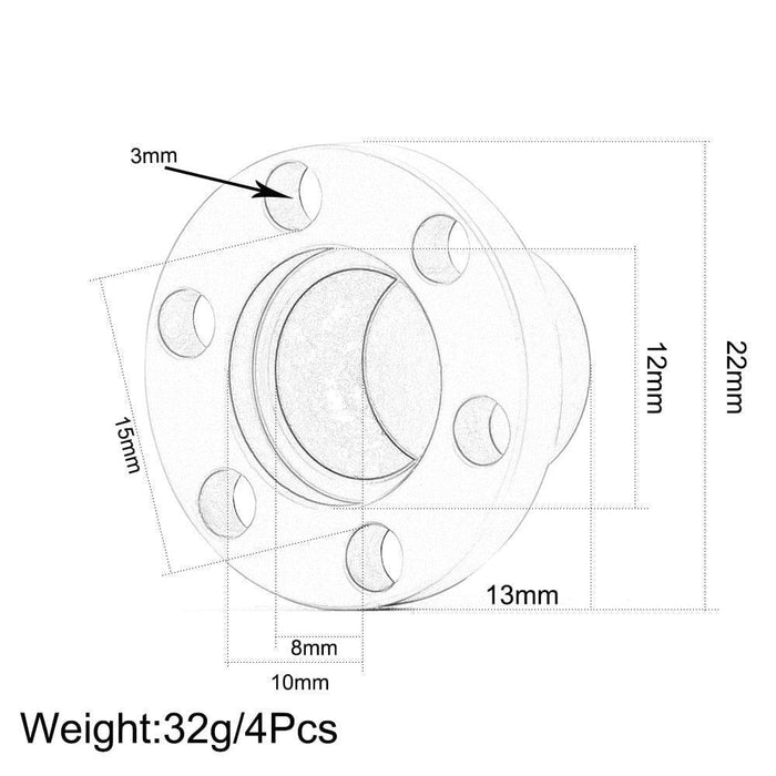 4PCS 1.9/2.2" 1/10 Wheel Hub Cover (Aluminium) Onderdeel New Enron 