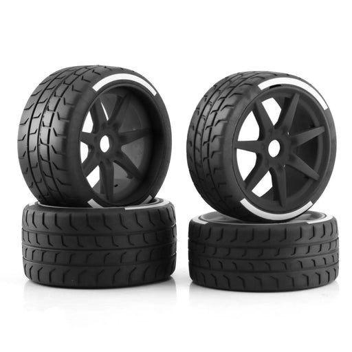 4PCS 100/42mm, 107x53mm 1/8 Drift Wheel Set (Kunststof + rubber) - upgraderc