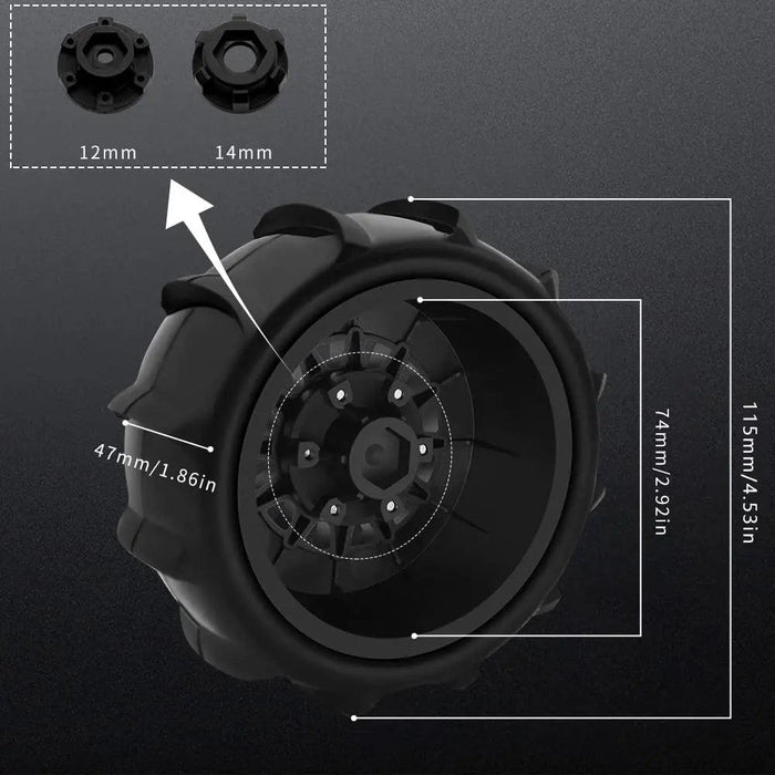 4PCS 115x41mm 1/10 Short Course Wheels Set (Rubber) - upgraderc