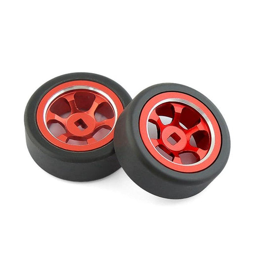 4PCS 1/28 Drift Wheel Set (Metaal Rubber) - upgraderc