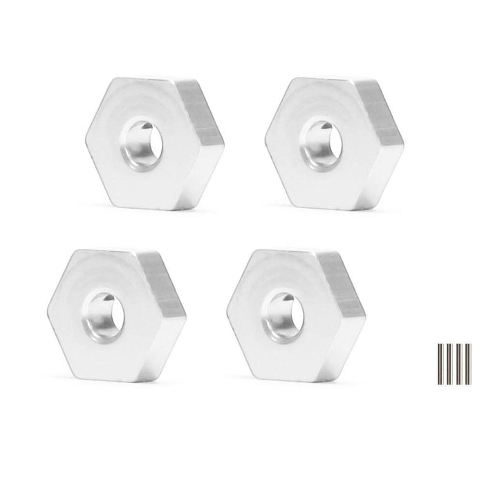 4PCS 12x3.5mm Wheel Hex (Aluminium) Hex Adapter New Enron SILVER 