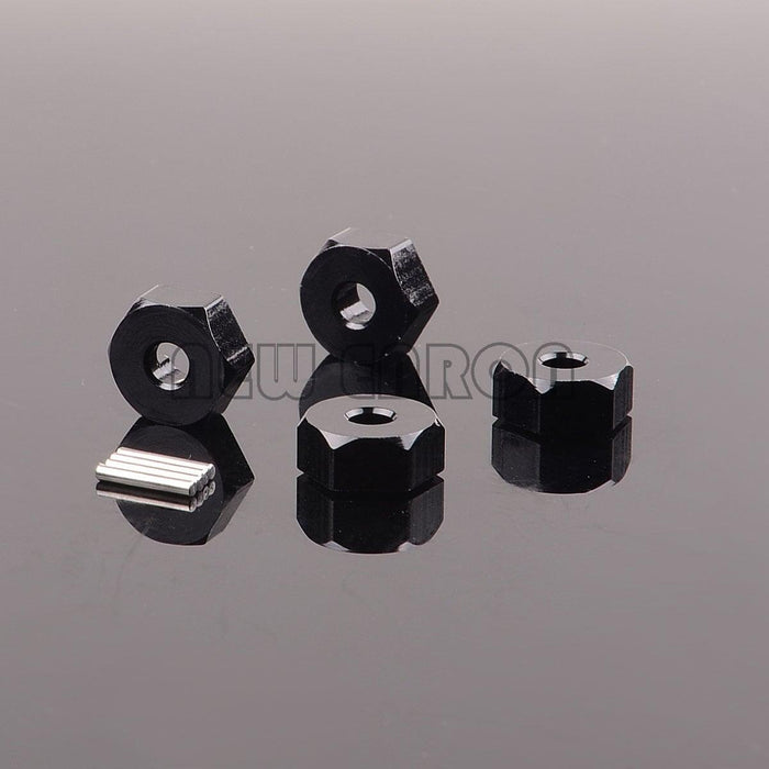 4PCS 12x5mm Wheel Hex for Axial SCX10 Wrangler 1/10 (Aluminium) Hex Adapter New Enron BLACK 