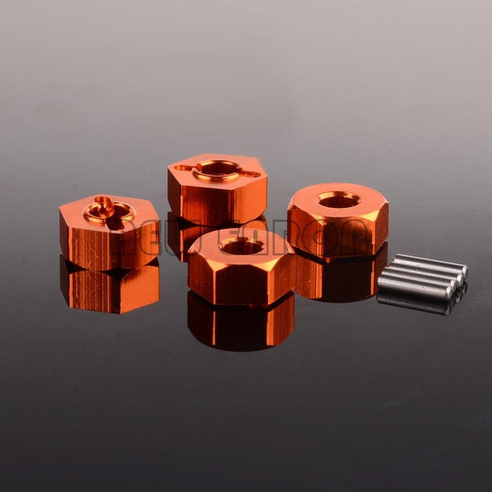 4PCS 12x5mm Wheel Hex for Axial SCX10 Wrangler 1/10 (Aluminium) Hex Adapter New Enron ORANGE 