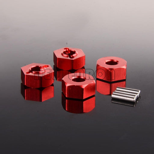 4PCS 12x5mm Wheel Hex for Axial SCX10 Wrangler 1/10 (Aluminium) Hex Adapter New Enron RED 