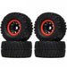 4PCS 165x86mm Beadlock Wheel Set for 1/8 Monster Truck (Plastic+Rubber) Band en/of Velg New Enron Style D 