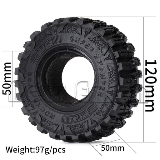 4PCS 2.2" 120x50mm Tires for 1/10 Crawler (Rubber) Band en/of Velg New Enron 