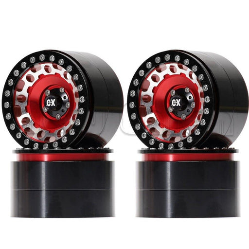 4PCS 2.2" 63x40mm Beadlock Rims for 1/10 Crawler (Aluminium) Band en/of Velg New Enron Red-Black 4pcs 