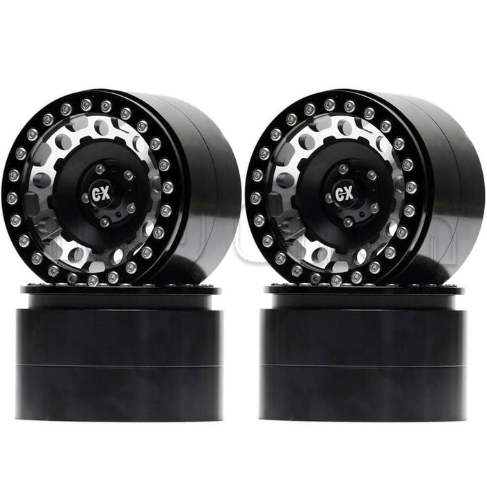 4PCS 2.2" 63x40mm Beadlock Rims for 1/10 Crawler (Aluminium) Band en/of Velg New Enron Black-Black 4pcs 