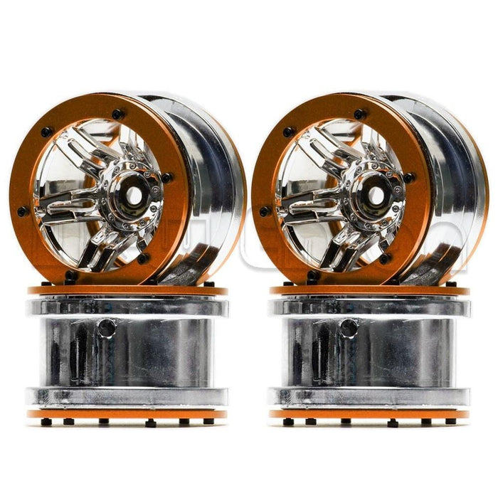 4PCS 2.2" 64x42mm 1/10 Crawler Beadlock Rims (Plastic) Band en/of Velg New Enron SILVER-ORANGE 