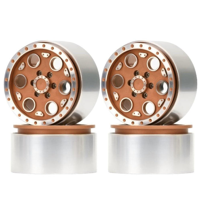 4PCS 2.2" 65x35mm Beadlock Rims for 1/10 Crawler (Aluminium) Band en/of Velg New Enron Coppery 