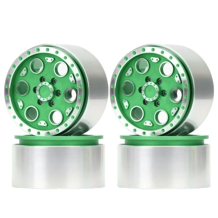 4PCS 2.2" 65x35mm Beadlock Rims for 1/10 Crawler (Aluminium) Band en/of Velg New Enron Green 