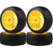 4PCS 2.2" 80x55mm Wheel Set for 1/10 Rally (Plastic+Rubber) Band en/of Velg New Enron Yellow 