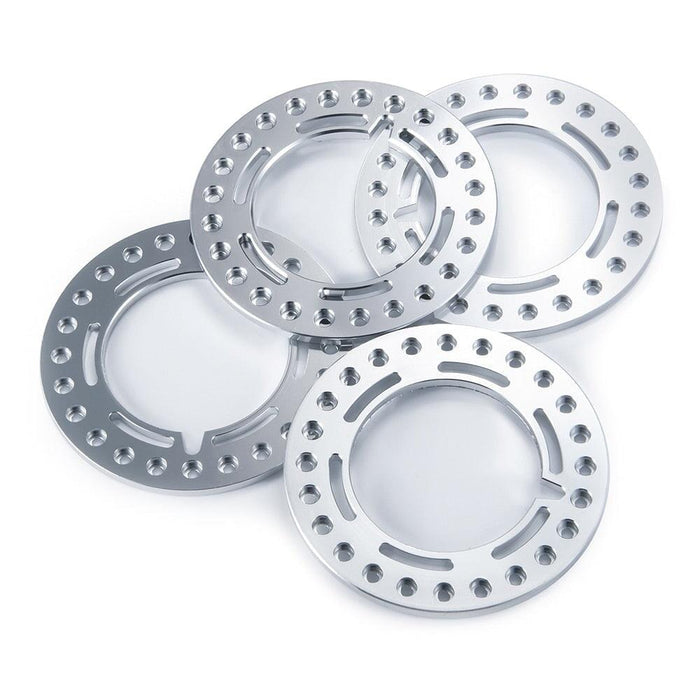 4PCS 2.2" Beadlock Wheel Rings for 1/10 Crawler (Aluminium) Band en/of Velg Yeahrun Silver 