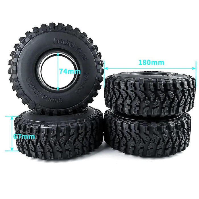 4PCS 2.9" 180x70mm 1/6 Wheel Tires (Rubber) - upgraderc