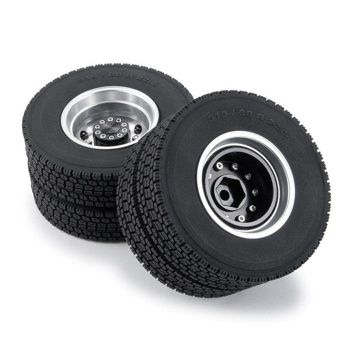 2PCS 83.5mm Rear Tire Wheel Rims for 1/14 Truck (Rubber, Metaal) Band en/of Velg Yeahrun 