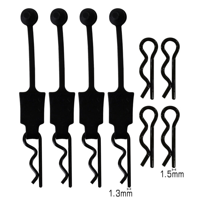 4PCS Body Clips with retainers Body Clip Injora Black 
